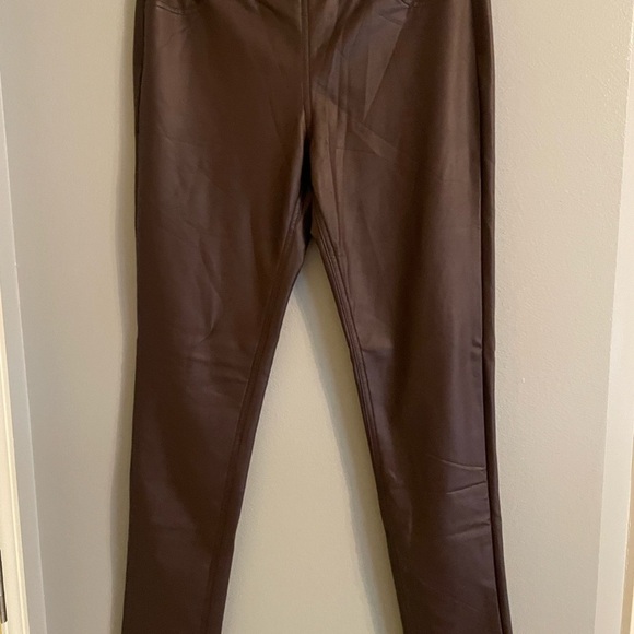 Love Tree Pants - Love Tree Brown Faux Leather Sleek Fitted Silhouette